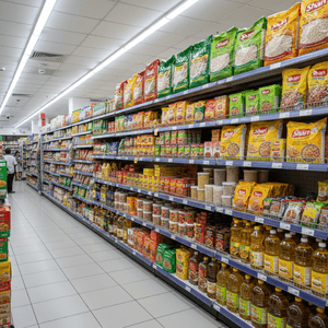 Complete Pakistani grocery essentials and cooking staples in Kuala Lumpur supermarket